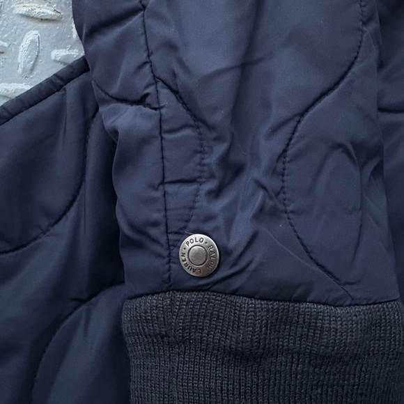 Vintage Ralph Lauren Dark Blue Quilted Bomber Jacket - Picture 3 of 4